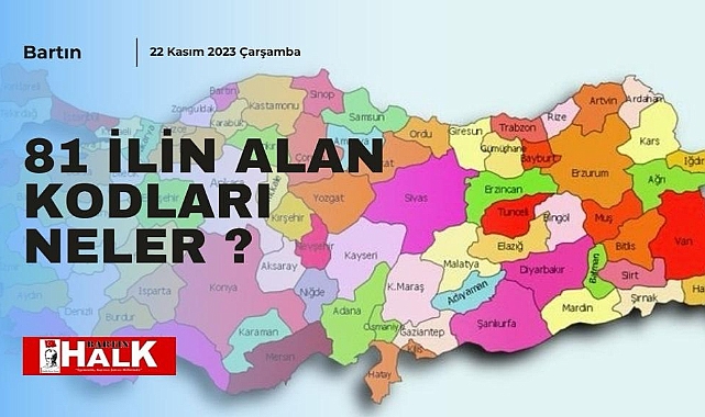 81 ilin alan kodları neler?