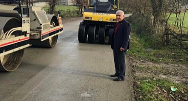 Kayadibikavlak yolu betonla kaplandı