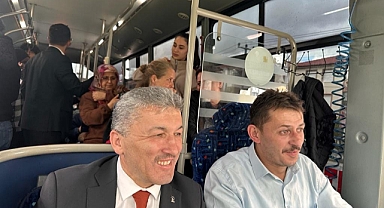 Kalaycı halk otobüsü'ne bindi