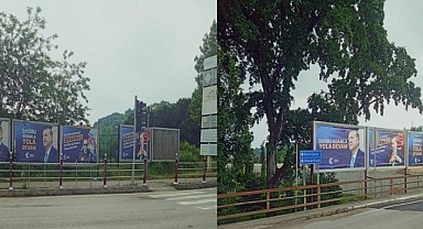 Seçim yasağına rağmen afişler kaldırılmadı