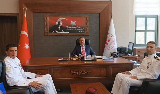 TCG NUSRET Gemi Komutanlarından Kaymakam Perçi’ye ziyaret