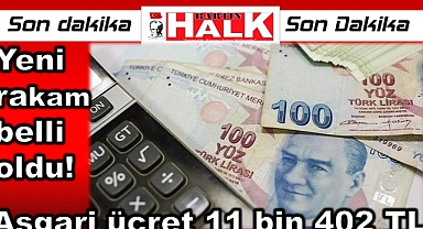 Asgari ücret 11 bin 402 TL