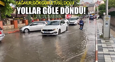 Bartın’da sağanak yağmur yolları göle çevirdi