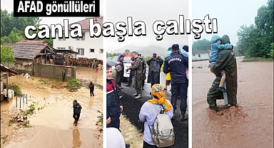 AFAD gönüllüleri canla başla çalıştı