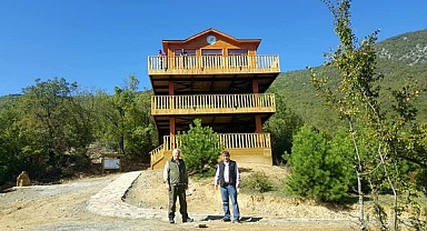 Aşağı köy 3 katlı ahşap teras ve Zipline yolu tamamlandı