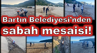 Dalgaların getirdiği çöpleri Belediye ekipleri temizledi