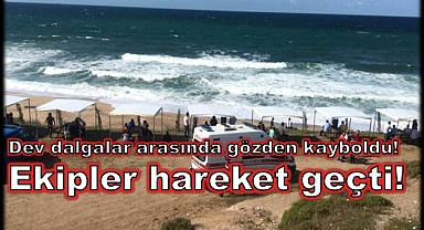 Dalgaların yükselmesiyle gözden kayboldu!