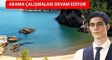Denizde Kaybolan genci arama çalışmaları devam ediyor