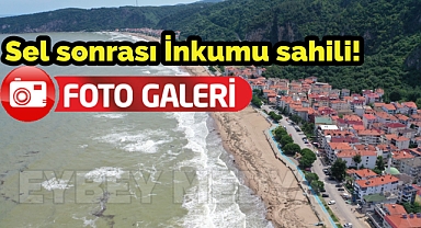 Sel suyu denizin rengini değiştirdi, sahili çöpler kapladı