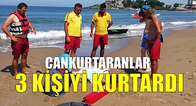 3 kişi boğulmaktan son anda kurtarıldı