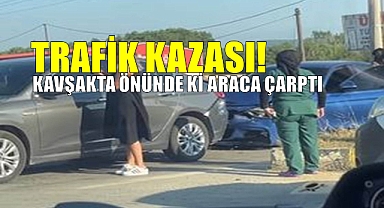 Polisevi Kavşağında Maddi Hasarlı Kaza Meydana Geldi