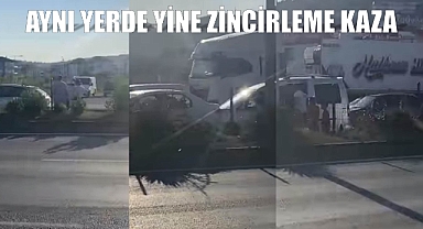 Yine aynı yaya geçidinde zincirleme kaza!