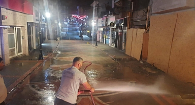 Yol yıkama çalışması yapıldı