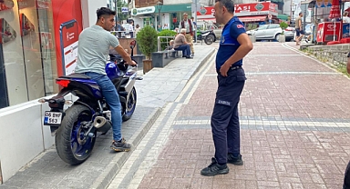 Motosiklet sürücülerine zabıta ekiplerinden denetim