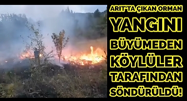 Orman yangını köylüler tarafından söndürüldü!