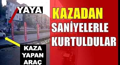 Saniyelerle Kurtuldular: Tehlikeli Kaza Anı Güvenlik Kamerasında