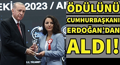 Bartınlı Nurgül Orhan, “bilinçli tüketici” ödülünü Cumhurbaşkanı Erdoğan’dan aldı