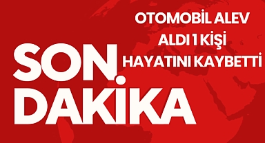 Otomobil alev aldı 1 kişi hayatını kaybetti
