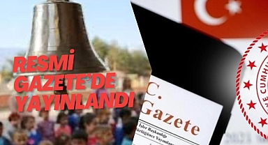 Resmi Gazete'de yayınlandı