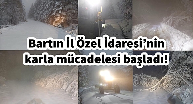 Bartın İl Özel İdare ekipleri karla mücadeleye başladı