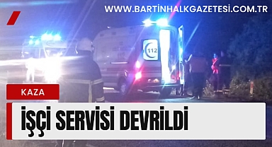İşçi servisi devrildi