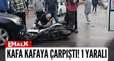 Otomobil ile motor çarpıştı!
