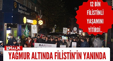 Yağmur altında filistin'in yanında