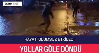 Yollar göle döndü