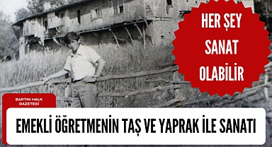 Taş ve yaprak ile sanat