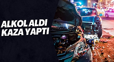 Alkol aldığı kaza yaptı