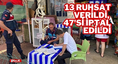 13 ruhsat verildi, 47'si iptal edildi