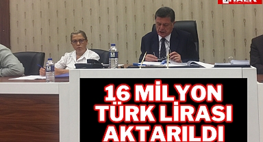16 Milyon Lira Aktarıldı