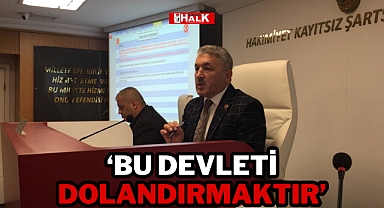 'Bu Devleti Dolandırmaktır'
