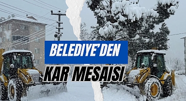 BELEDİYE'DEN KAR MESAİSİ