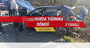 HURDA YIĞININA DÖNDÜ 3 YARALI