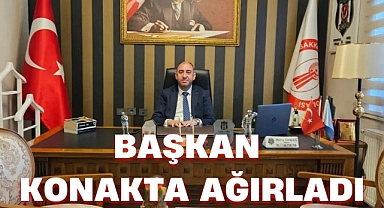 BAŞKAN KONAKTA AĞIRLADI