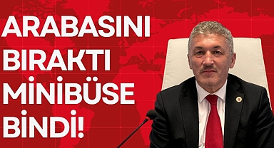 ARABASINI BIRAKTI MİNİBÜSE BİNDİ
