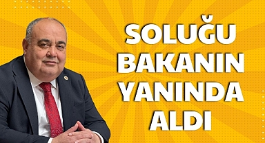 SOLUĞU BAKANIN YANINDA ALDI