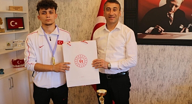 Şampiyon sporcudan Akkaş’a ziyaret
