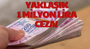 YAKLAŞIK 1 MİLYON LİRA CEZA!