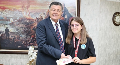 Başkan Yalçınkaya Şampiyonu ağırladı