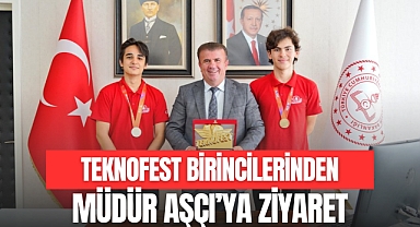 TEKNOFEST BİRİNCİLERİNDEN MÜDÜR'E ZİYARET