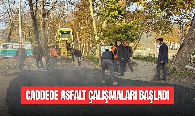 Caddede Asfalt Çalışmaları Başladı
