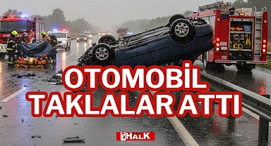 OTOMOBİL TAKLALAR ATTI!