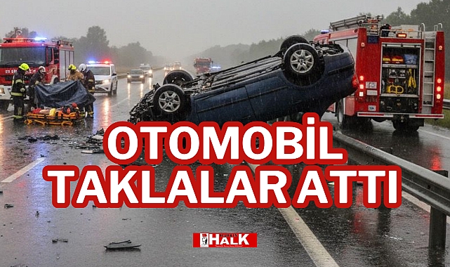 OTOMOBİL TAKLALAR ATTI!