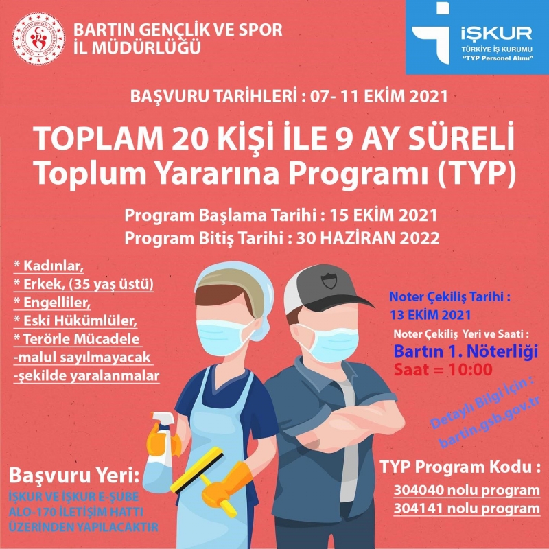 20 kişi 9 ay süreyle istihdam edilecek!