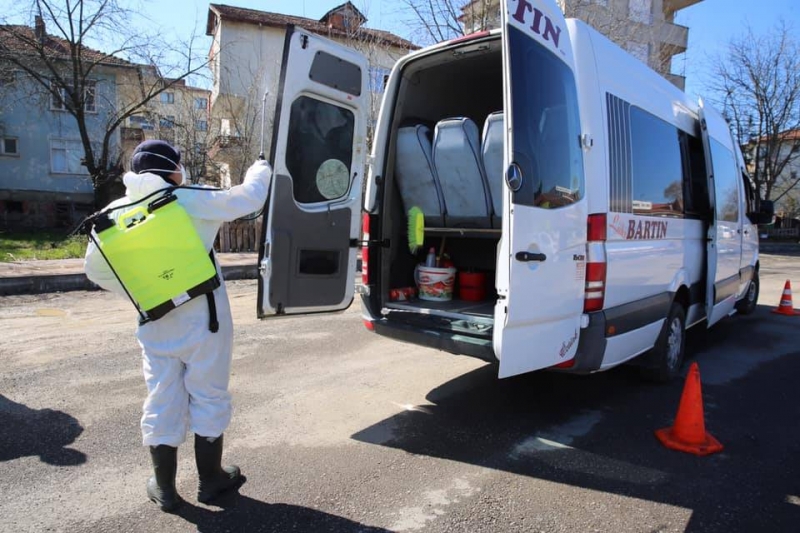 75 bin 905 araç dezenfekte edildi