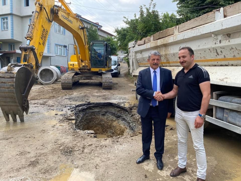 Ağdacı’da kanalizasyon için ilk kazma vuruldu
