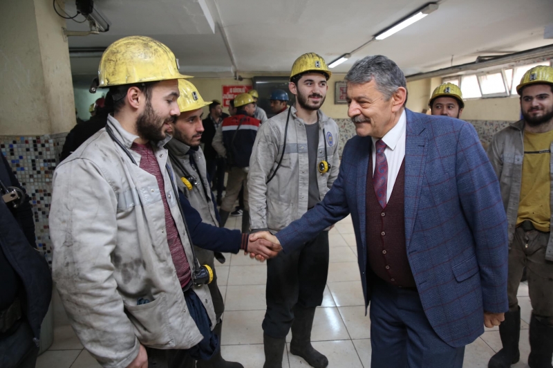 Akın, Amasralı madencileri ziyaret etti