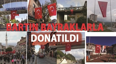 Bartın bayraklarla donatıldı